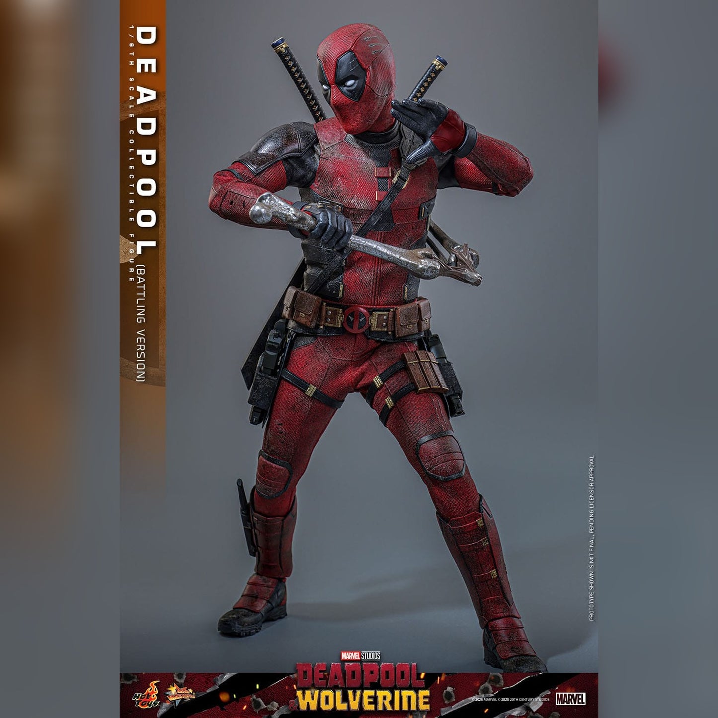 Deadpool & Wolverine: Deadpool: Battling Version: 1/6th - Hot Toys Action Figures