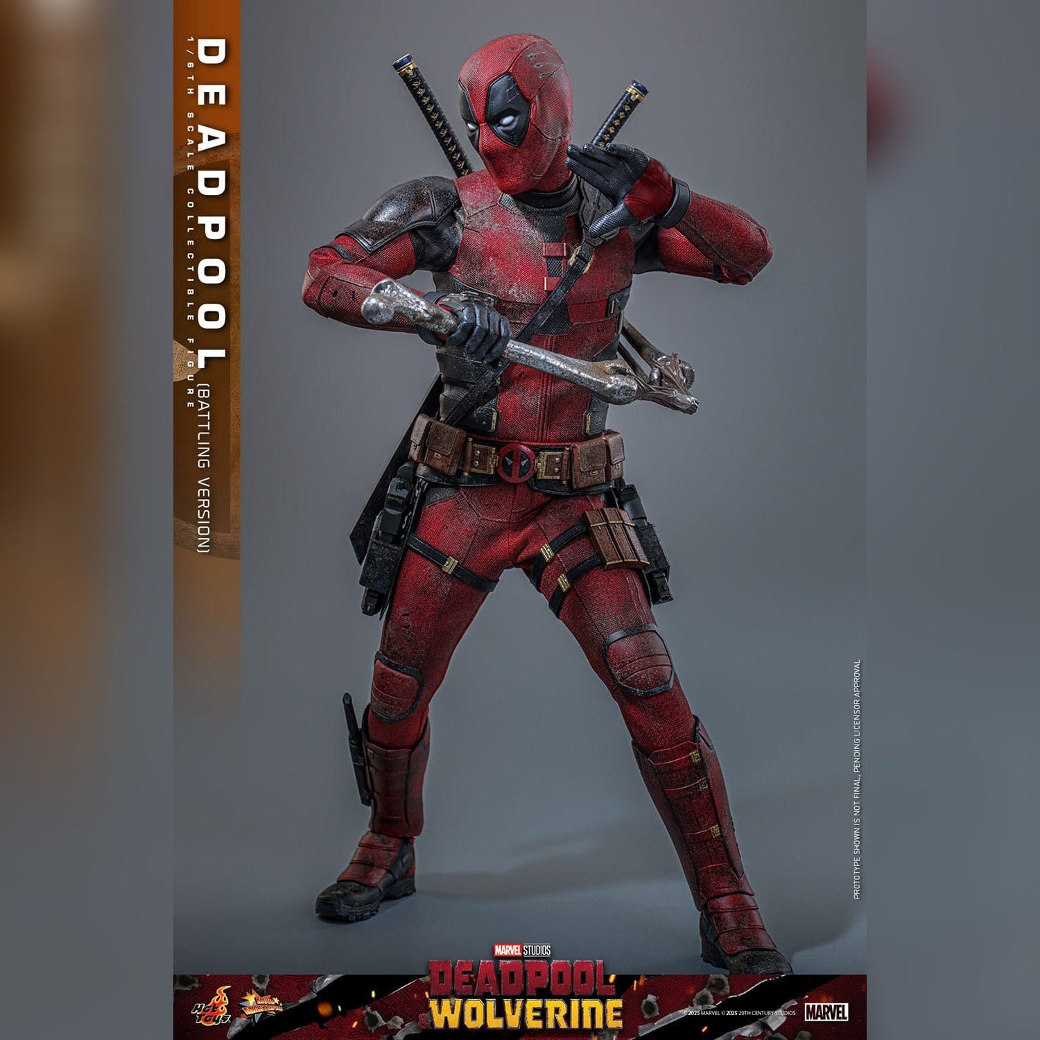 Deadpool & Wolverine: Deadpool: Battling Version: 1/6th - Hot Toys Action Figures