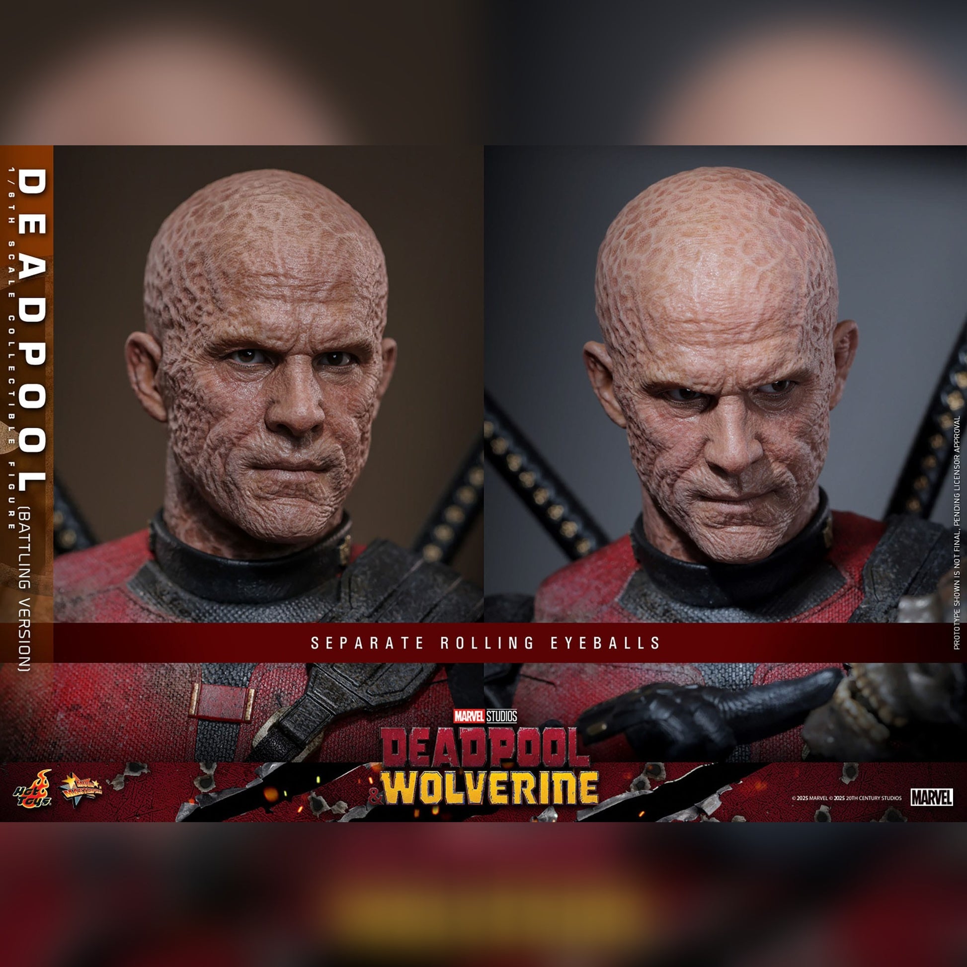 Deadpool & Wolverine: Deadpool: Battling Version: 1/6th - Hot Toys Action Figures