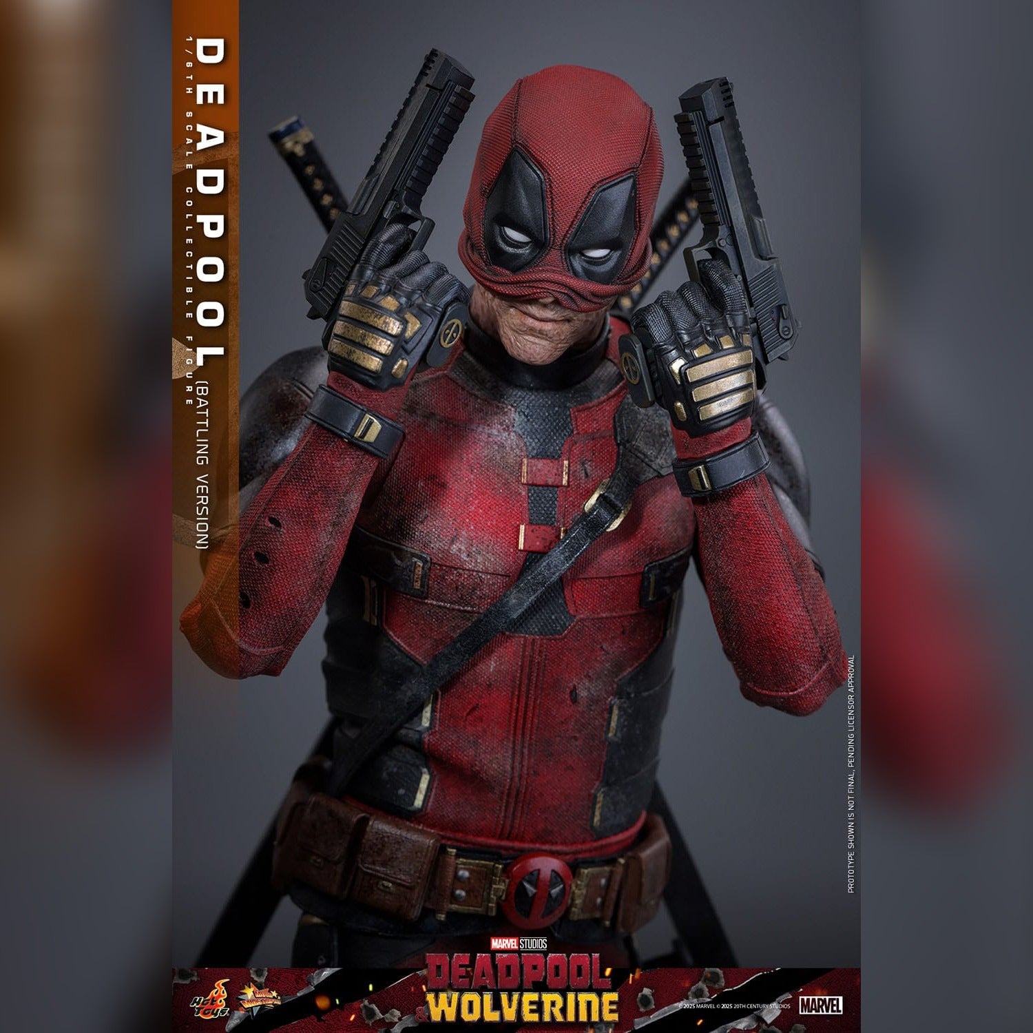 Deadpool & Wolverine: Deadpool: Battling Version: 1/6th - Hot Toys Action Figures