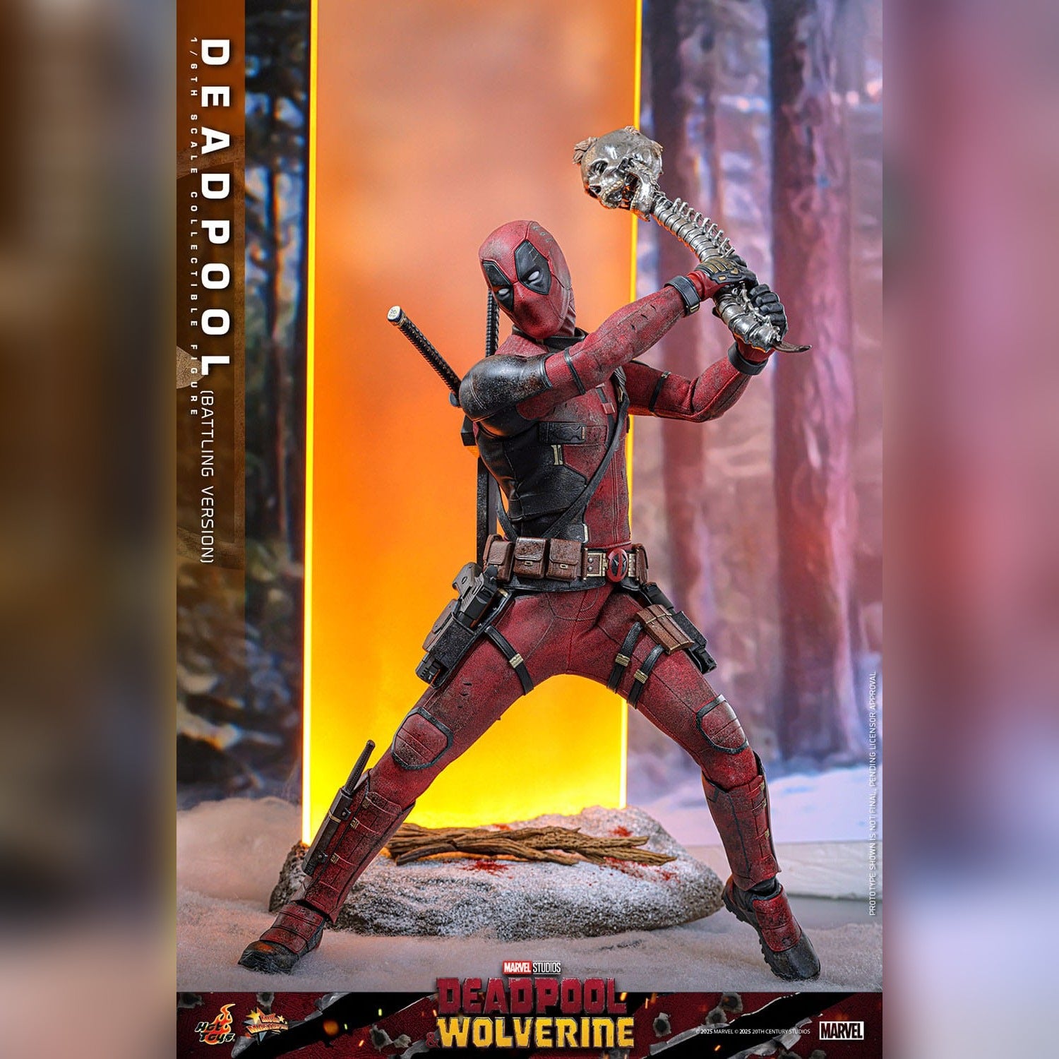 Deadpool & Wolverine: Deadpool: Battling Version: 1/6th - Hot Toys Action Figures