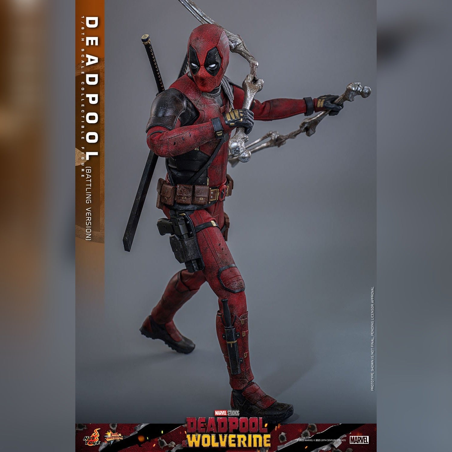 Deadpool & Wolverine: Deadpool: Battling Version: 1/6th Scale Action Figure: Hot Toys Hot Toys