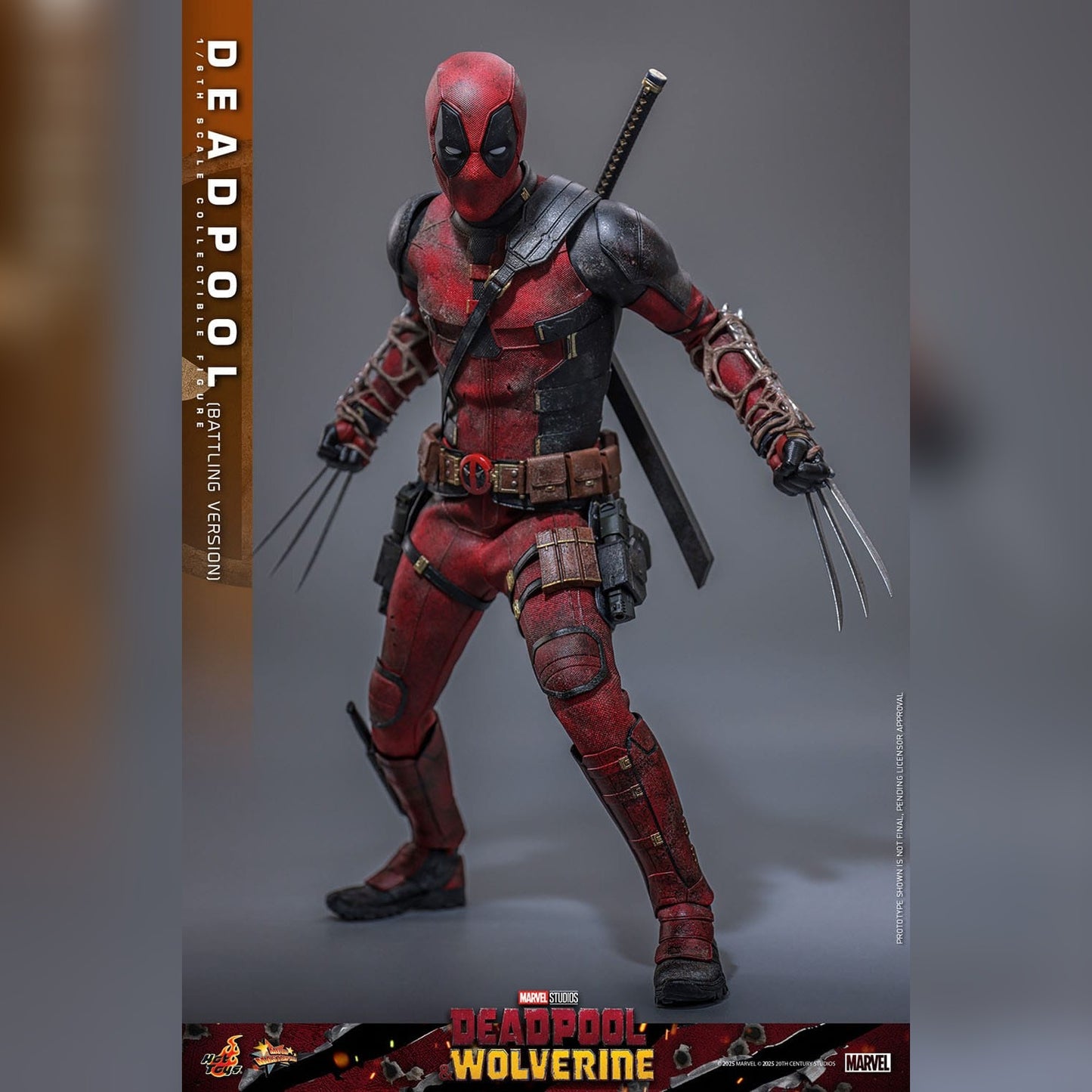 Deadpool & Wolverine: Deadpool: Battling Version: 1/6th Scale Action Figure: Hot Toys Hot Toys