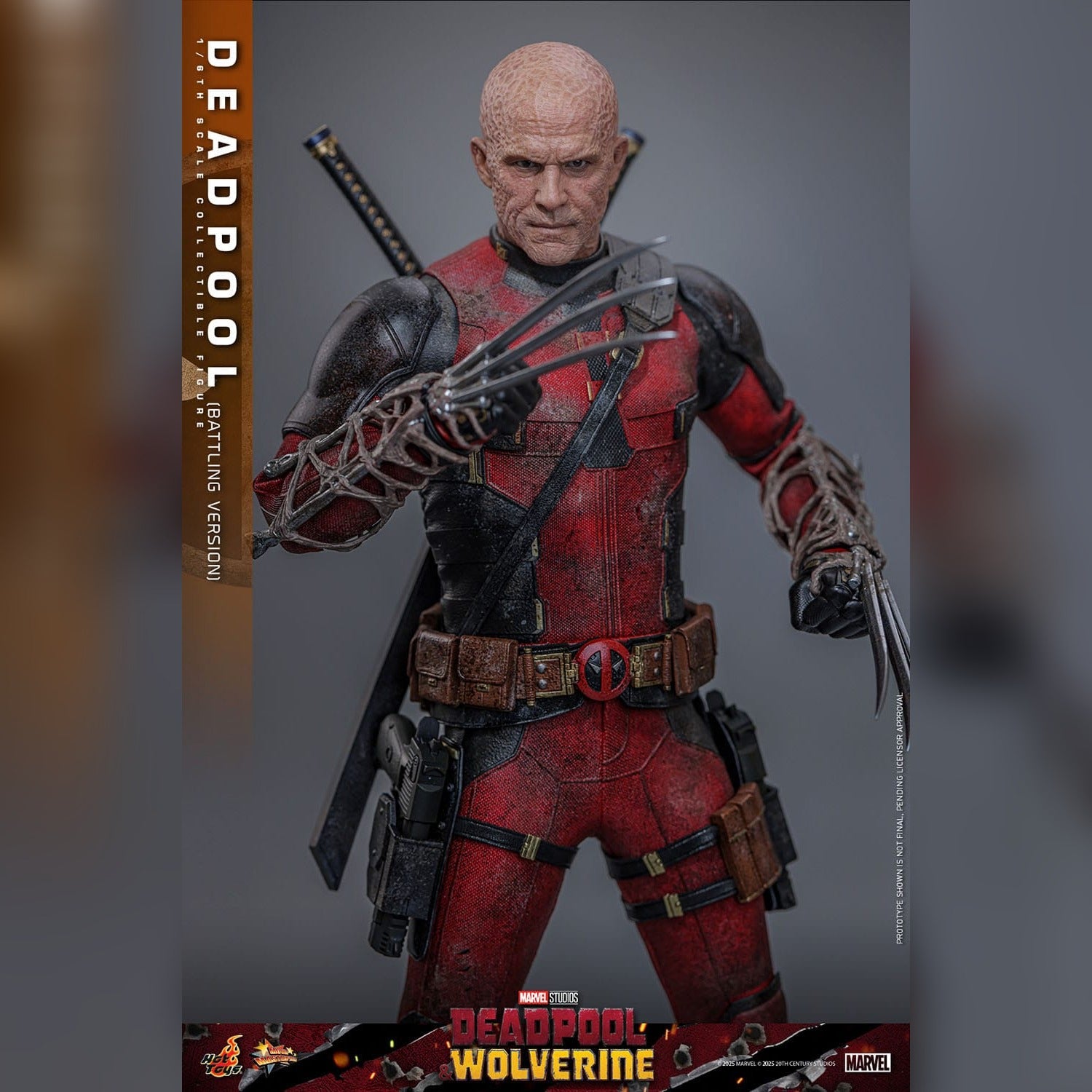 Deadpool & Wolverine: Deadpool: Battling Version: 1/6th Scale Action Figure: Hot Toys Hot Toys