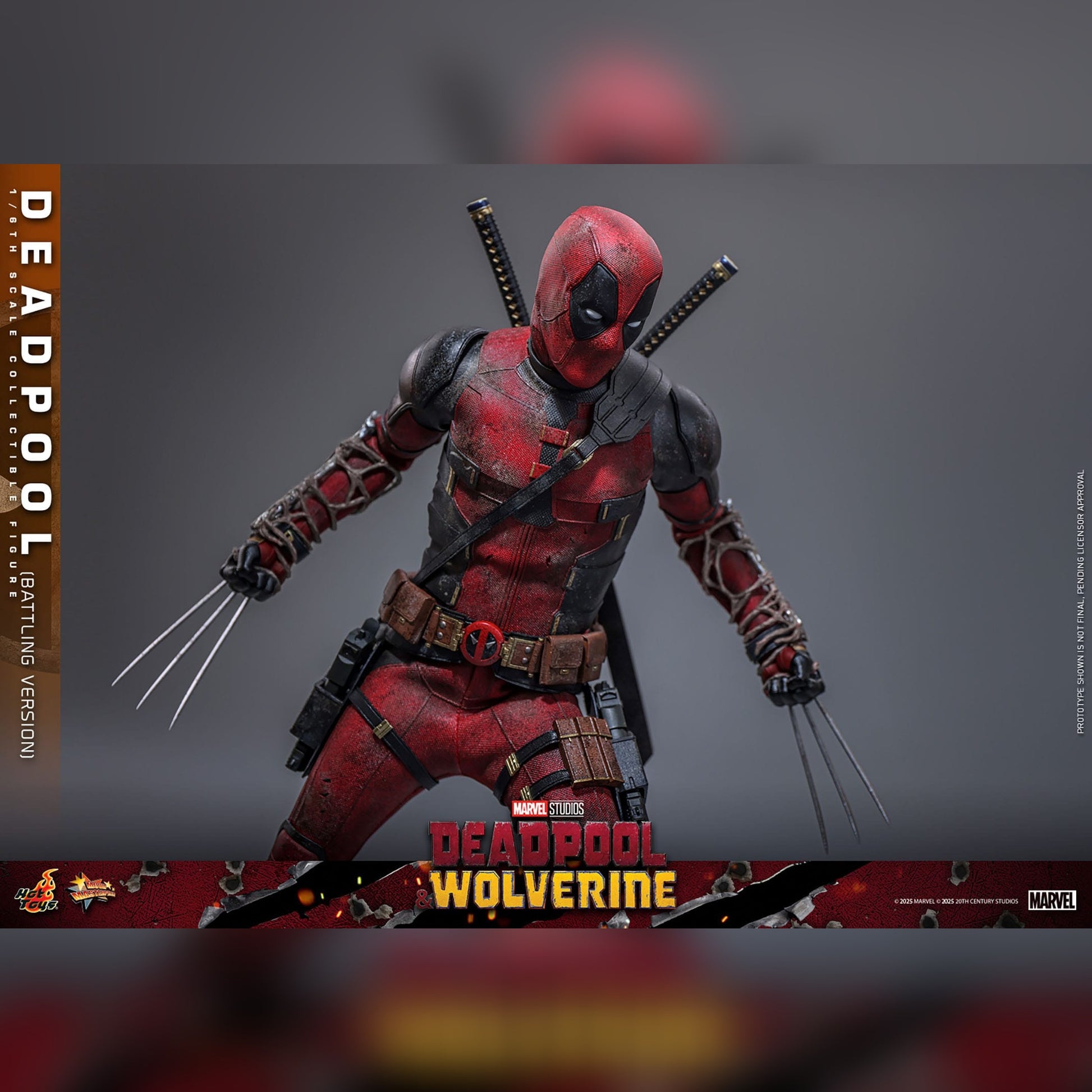 Deadpool & Wolverine: Deadpool: Battling Version: 1/6th Scale Action Figure: Hot Toys Hot Toys