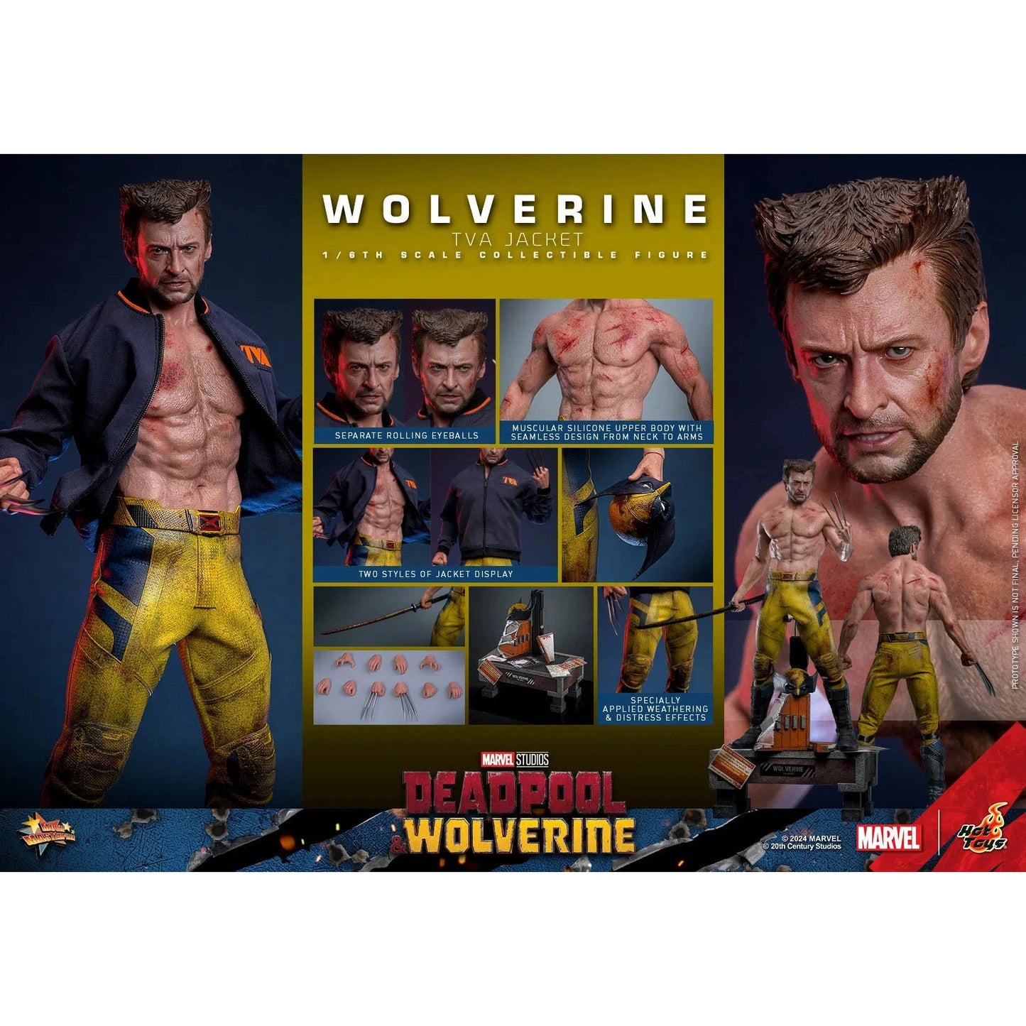 Deadpool & Wolverine: Wolverine: TVA Jacket Version: Hot Toys by Hot Toys – Action Figure, [scale], UK stockist Planet Action Figures