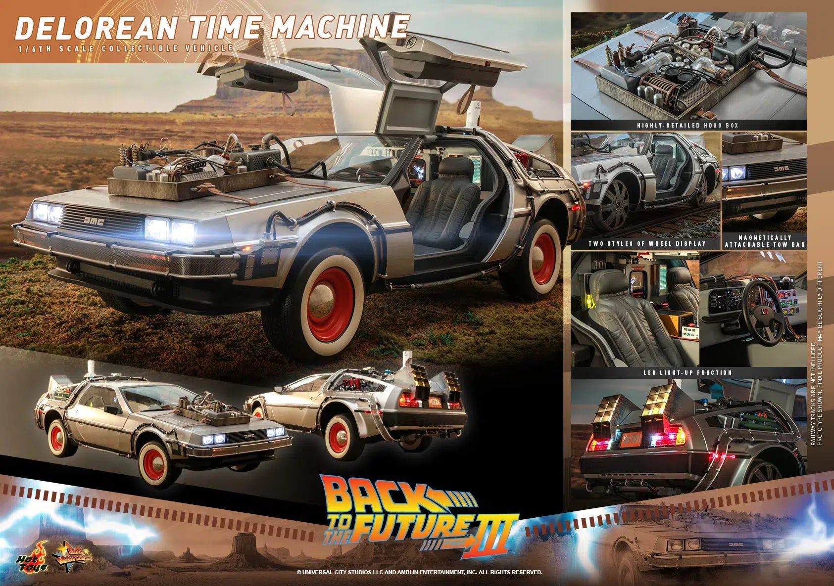 Delorean Time Machine: Back To The Future Part III: Hot Toys Hot Toys