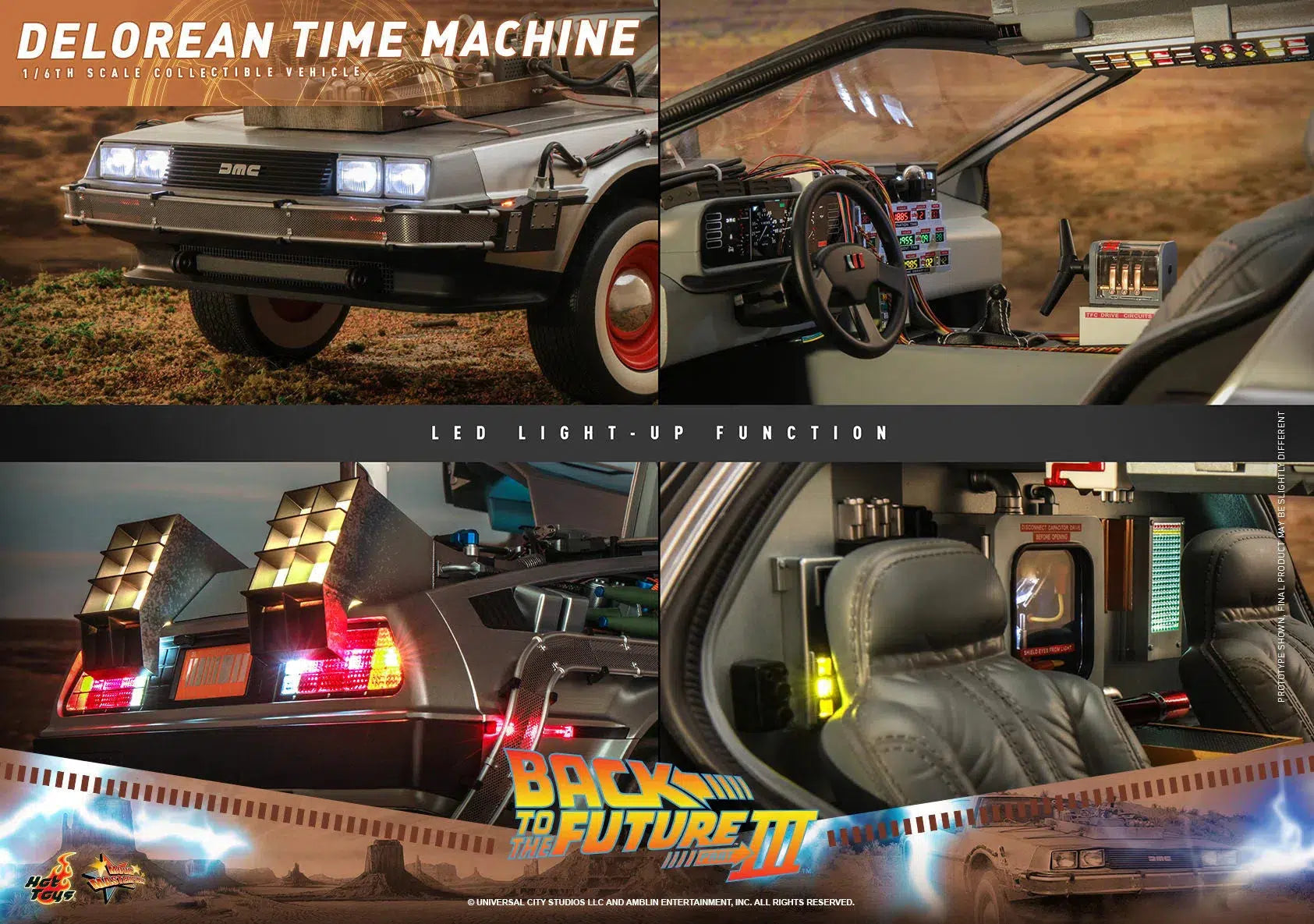 Delorean Time Machine: Back To The Future Part III: Hot Toys Hot Toys