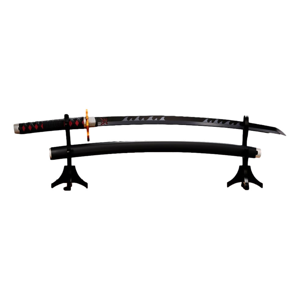 Demon Slayer: Kimetsu no Yaiba Proplica Replica 1/1 Nichirin Sword (Tanjiro Kamado) Kyojuro Rengoku´s Sword Gueard Ver. 88 cm - Bandai Tamashii Nations Replicas