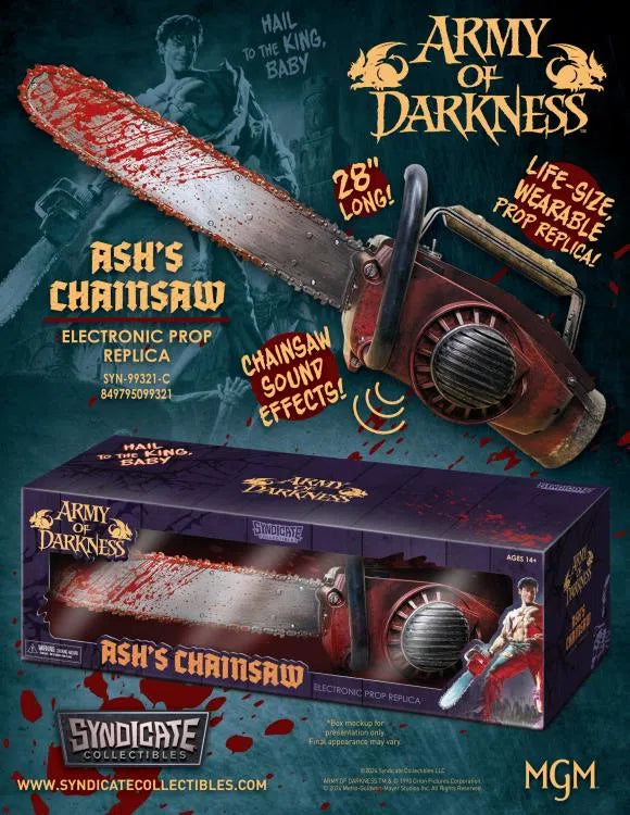 Evil Dead: Army Of Darkness: Ash's Chainsaw: With Sound: Life Size Syndicate Collectibles