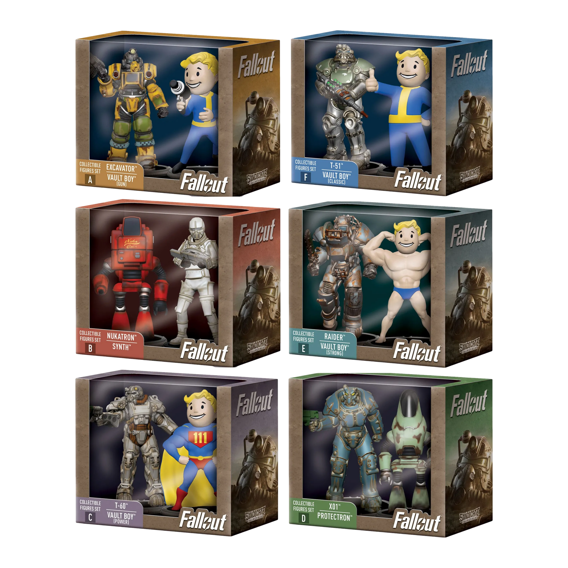 Fallout: All Six 2 Packs Including Buildable Deathclaw: 3" Mini Figure Sets Syndicate Collectibles
