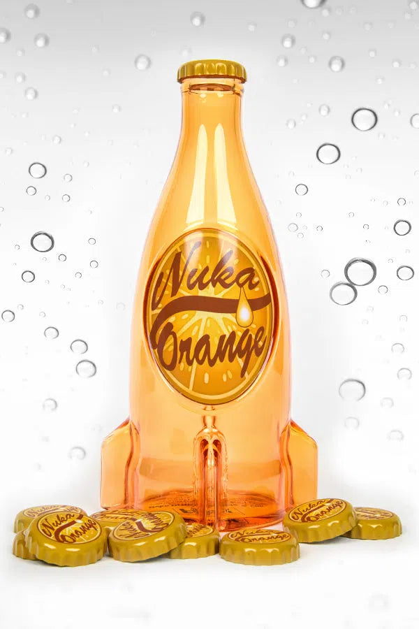 Fallout: Nuka Cola Orange Glass Bottle & Caps DPI