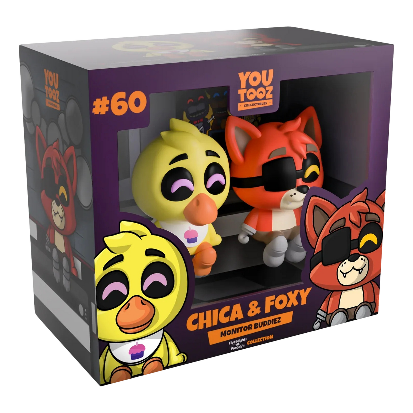 Five Nights at Freddy's: Chica & Foxy Monitor Buddiez: Vinyl Figures: YouTooz by YouTooz – Vinyl Figure, [scale], UK stockist Planet Action Figures