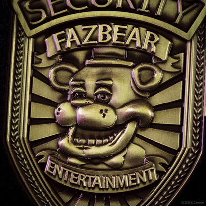 Five Nights at Freddy's Security Badge Antique Brass Edition Replica - FaNaTtiK Desktop Collectible