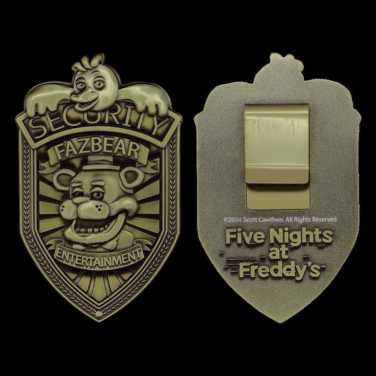 Five Nights at Freddy's Security Badge Antique Brass Edition Replica - FaNaTtiK Desktop Collectible