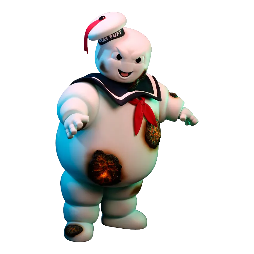 Ghostbusters: Stay Puft Marshmallow Man: Burning Deluxe Edition: Vinyl Figure Star Ace
