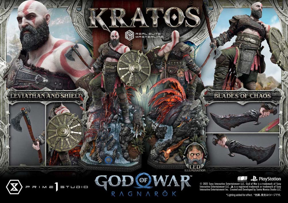 God of War: Ragnarok Real Elite Masterline Series Statue 1/3 Kratos Ultimate Version 95 cm - Prime 1 Studio Statues