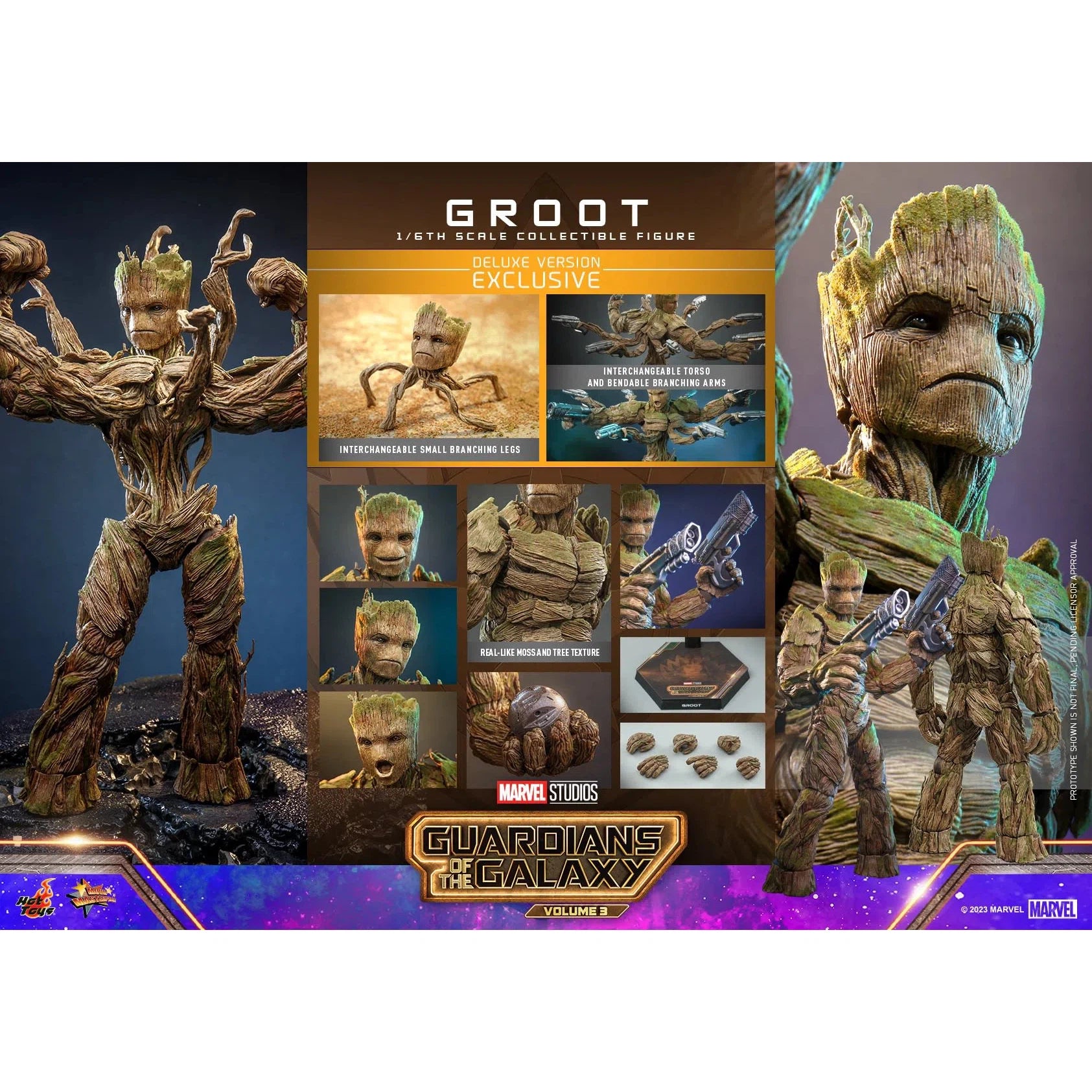 Groot: Deluxe: Guardians Of The Galaxy Vol.3: Marvel - Hot Toys Action Figure