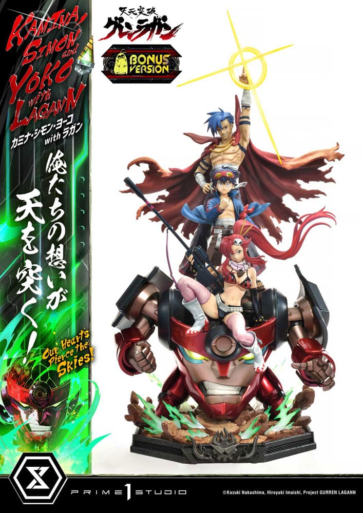Gurren Lagann Ultimate Premium Masterline Series Statue 1/4 Kamina, Simon & Yoko with Lagann Deluxe Bonus Version 9 - Prime 1 Studio Statues