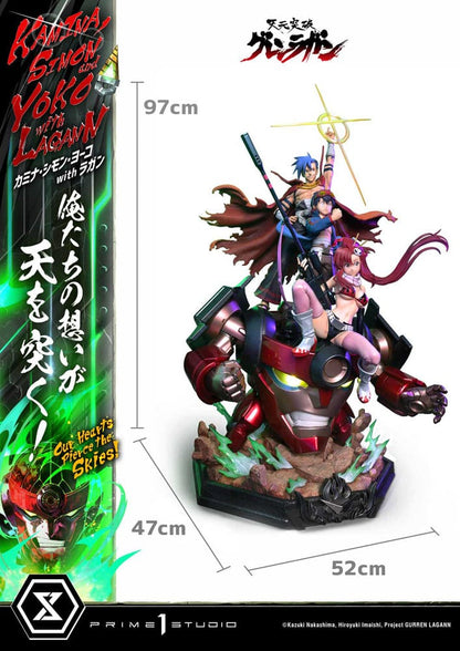 Gurren Lagann Ultimate Premium Masterline Series Statue 1/4 Kamina, Simon & Yoko with Lagann Deluxe Version 9 - Prime 1 Studio Statues