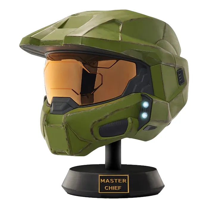 Halo: Master Chief: Deluxe Helmet With Stand: LED Lights & Sound by Jazwares – Action Figure, [scale], UK stockist Planet Action Figures
