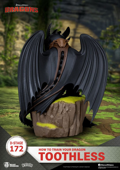 How To Train Your Dragon: Toothless: D-Stage Diorama Statue - Beast Kingdom Toys Statue