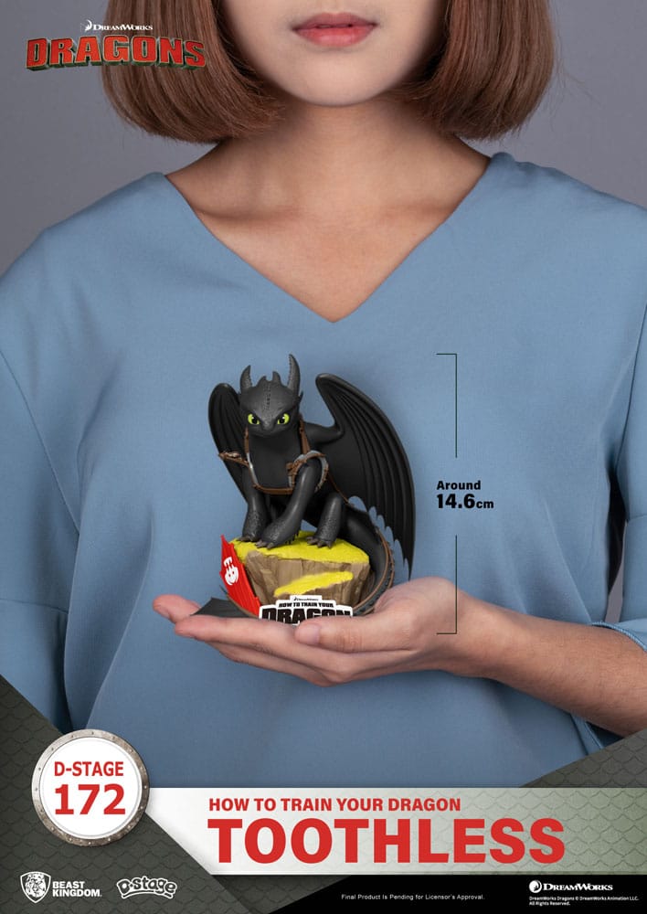 How To Train Your Dragon: Toothless: D-Stage Diorama Statue - Beast Kingdom Toys Statue