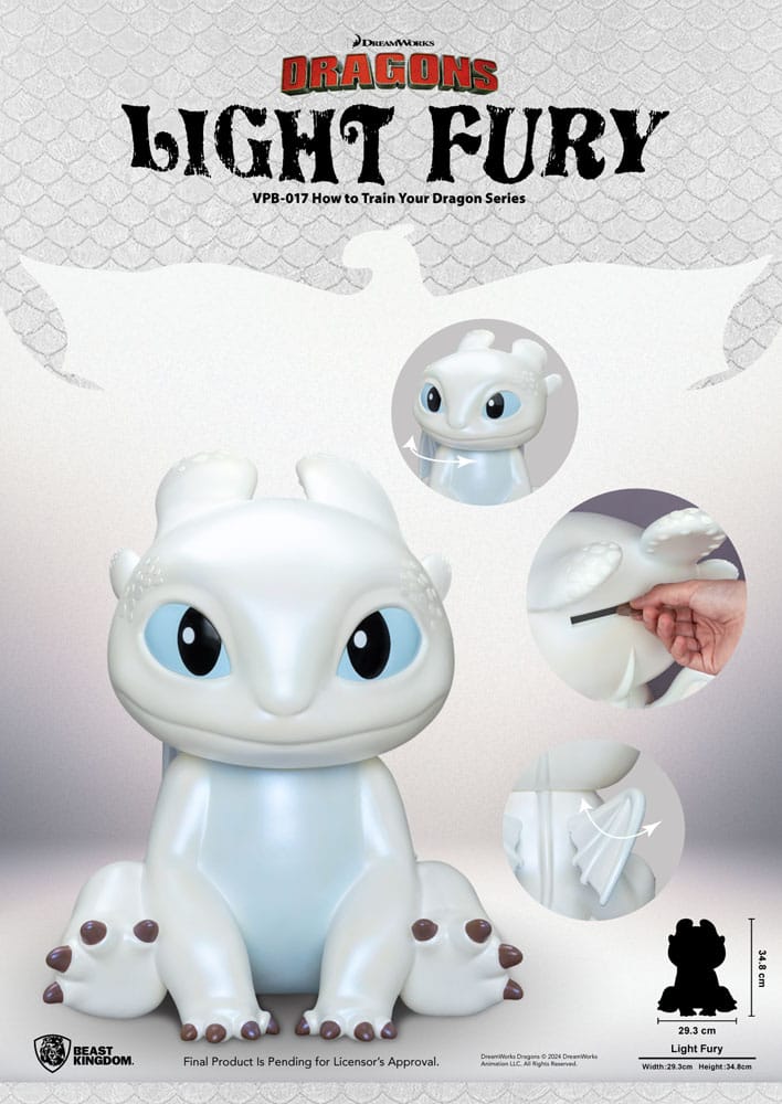 How to Train Your Dragon: Light Fury: Funktional Vinyl Figure - Beast Kingdom Toys Piggy Bank
