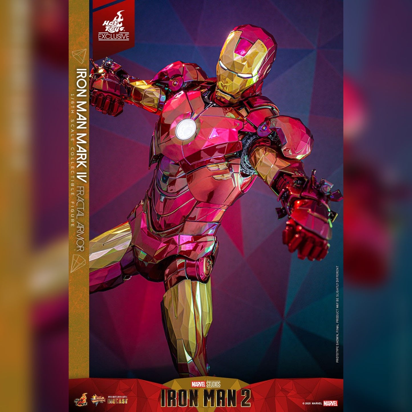 Iron Man 2: Iron Man Mark VI (Fractal Armor): Exclusive: 1/6th Action Figure - Hot Toys Action Figure