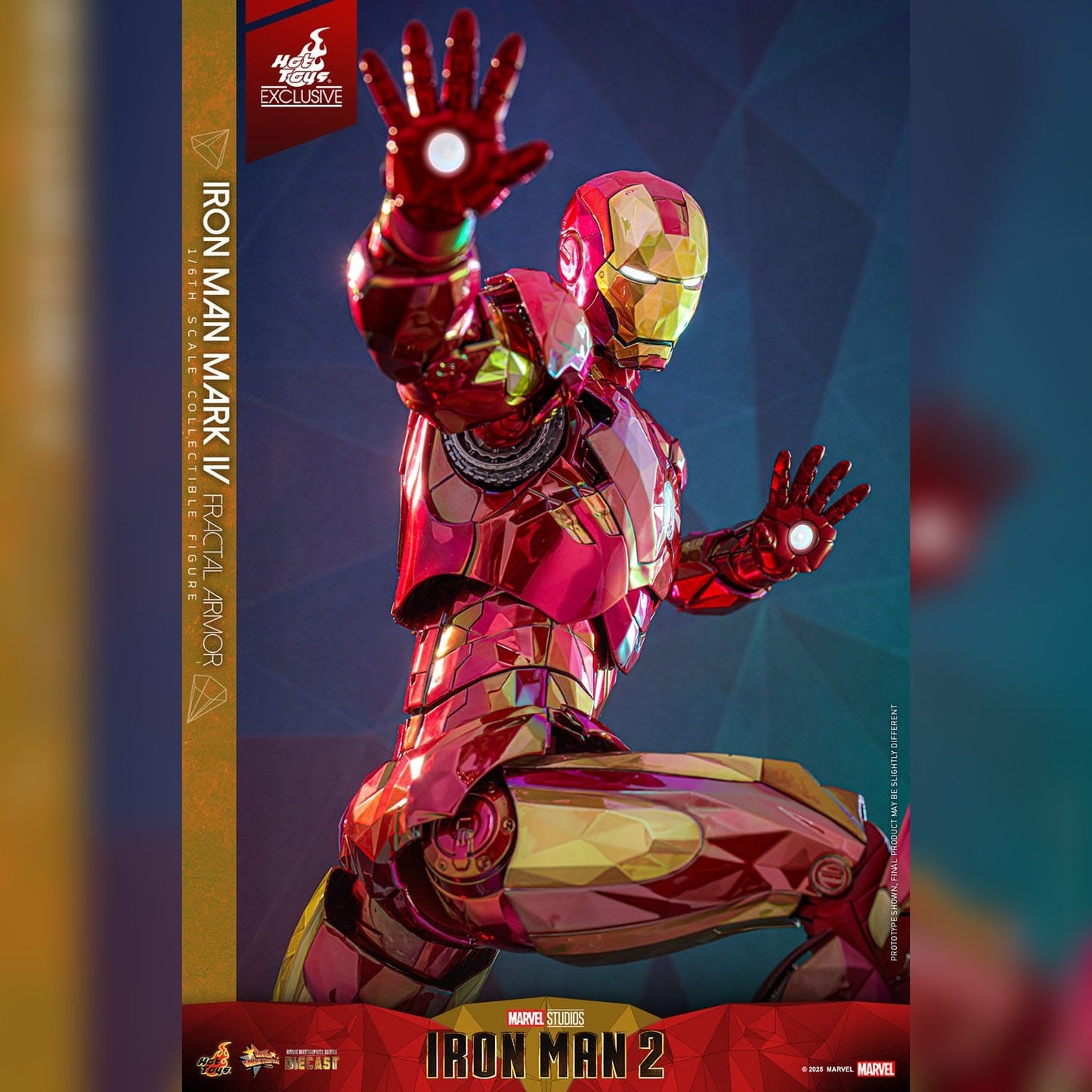 Iron Man 2: Iron Man Mark VI (Fractal Armor): Exclusive: 1/6th Action Figure - Hot Toys Action Figure