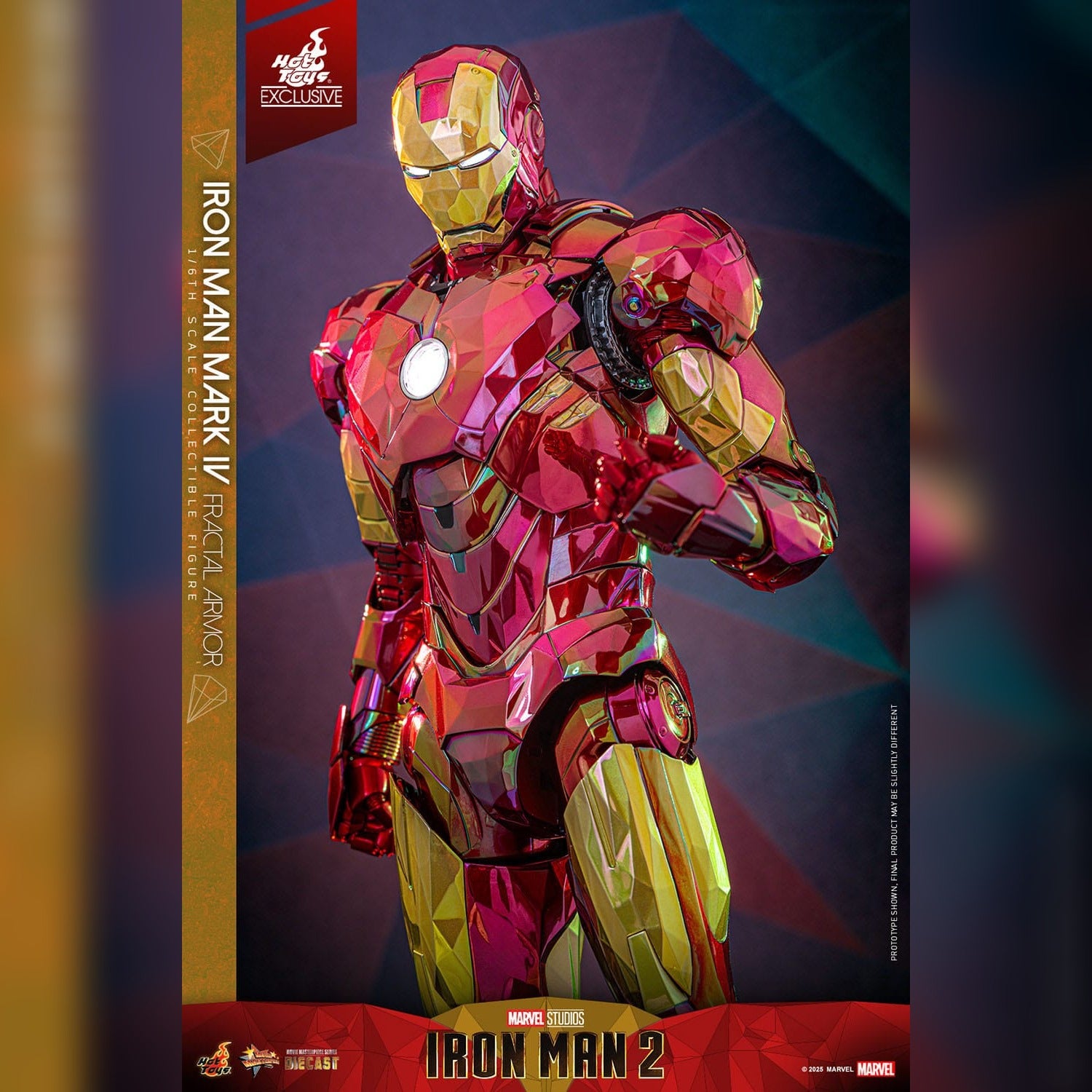 Iron Man 2: Iron Man Mark VI (Fractal Armor): Exclusive: 1/6th Action Figure - Hot Toys Action Figure