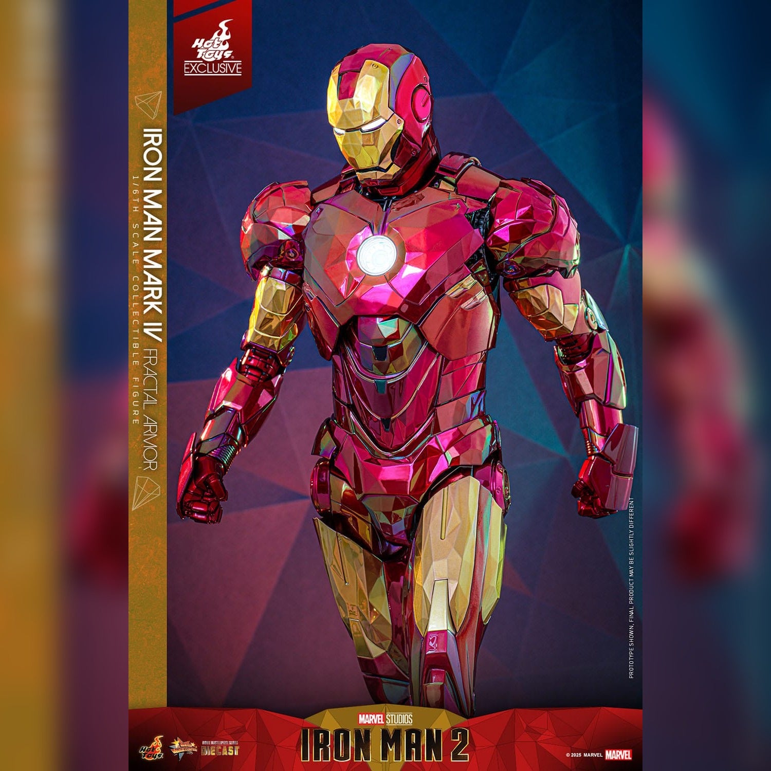 Iron Man 2: Iron Man Mark VI (Fractal Armor): Exclusive: 1/6th Action Figure - Hot Toys Action Figure