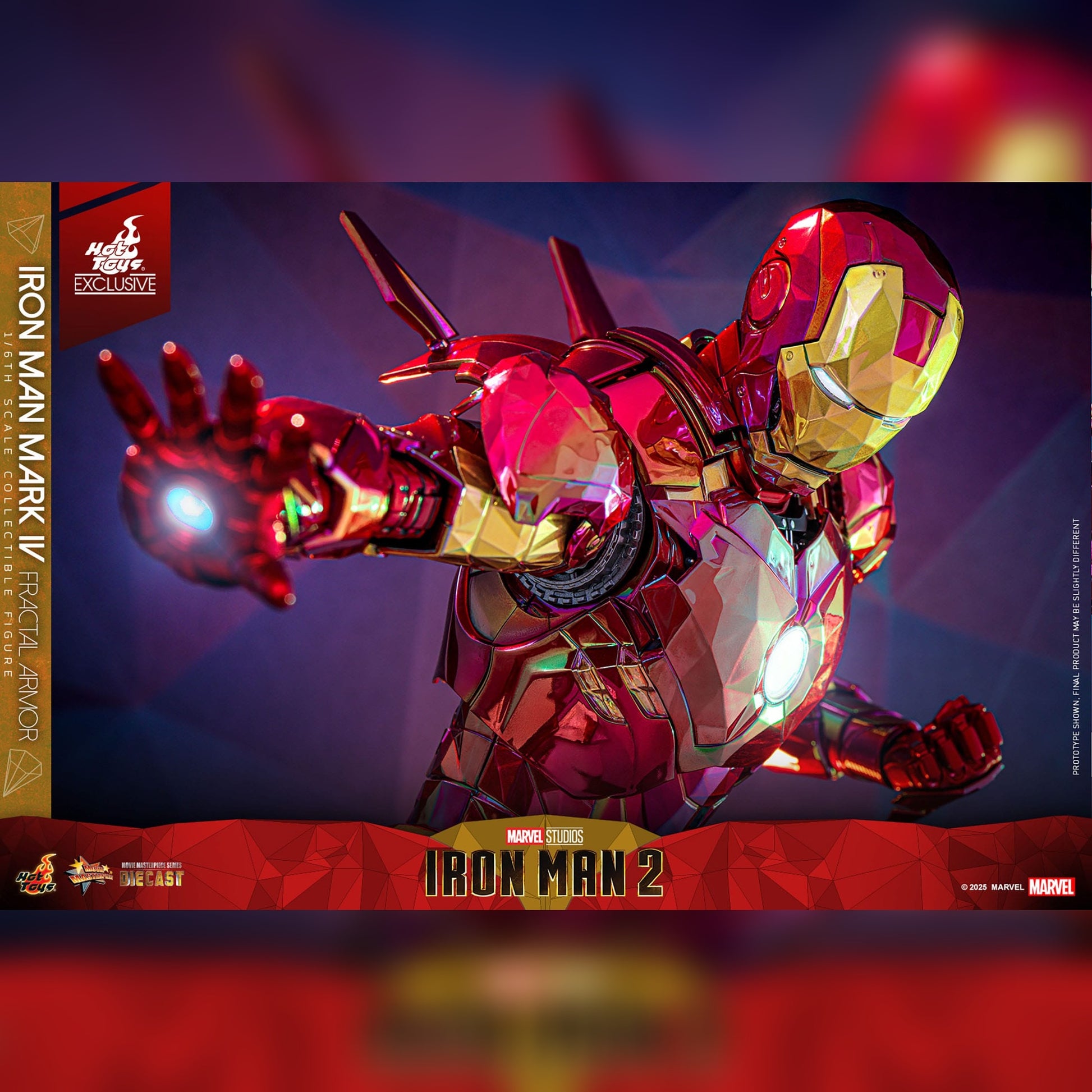 Iron Man 2: Iron Man Mark VI (Fractal Armor): Exclusive: 1/6th Action Figure - Hot Toys Action Figure