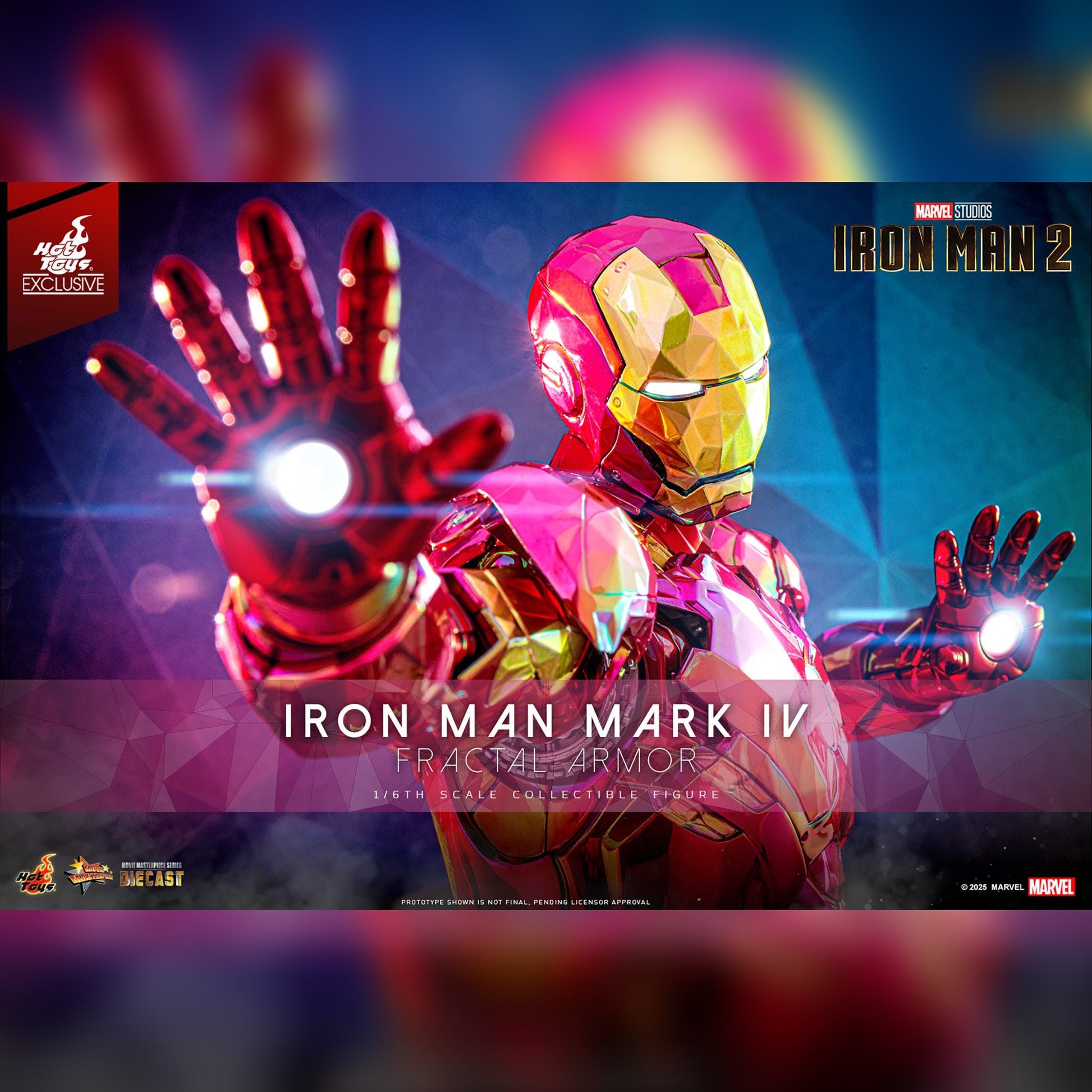 Iron Man 2: Iron Man Mark VI (Fractal Armor): Exclusive: 1/6th Action Figure - Hot Toys Action Figure