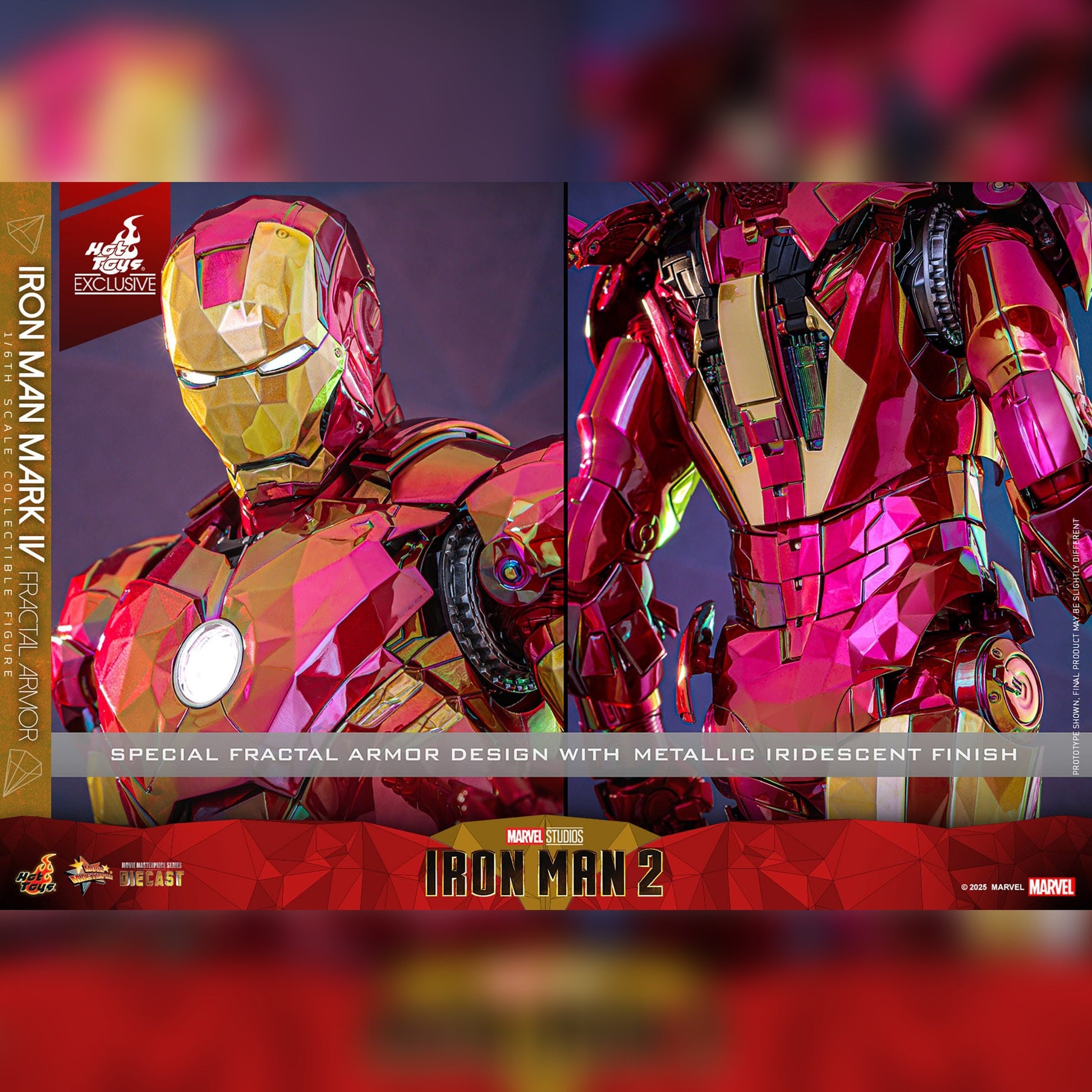 Iron Man 2: Iron Man Mark VI (Fractal Armor): Exclusive: 1/6th Action Figure - Hot Toys Action Figure