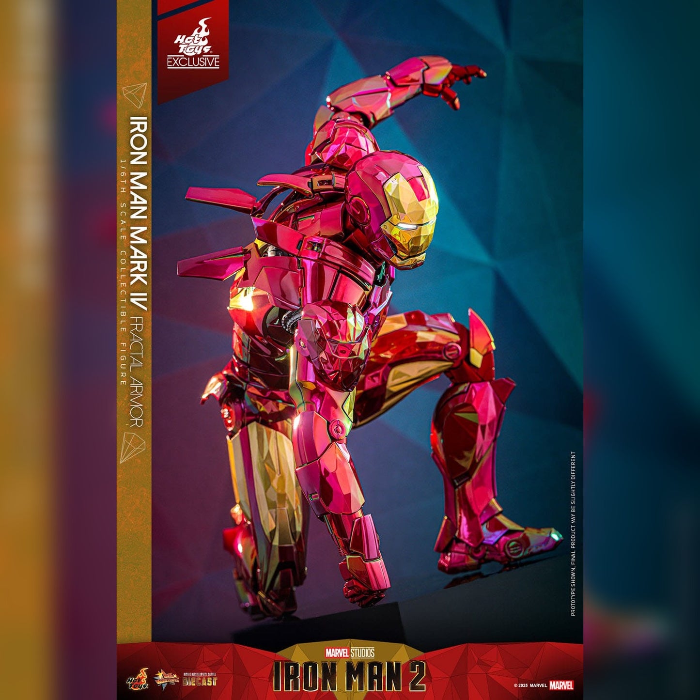 Iron Man 2: Iron Man Mark VI (Fractal Armor): Exclusive: 1/6th Action Figure - Hot Toys Action Figure