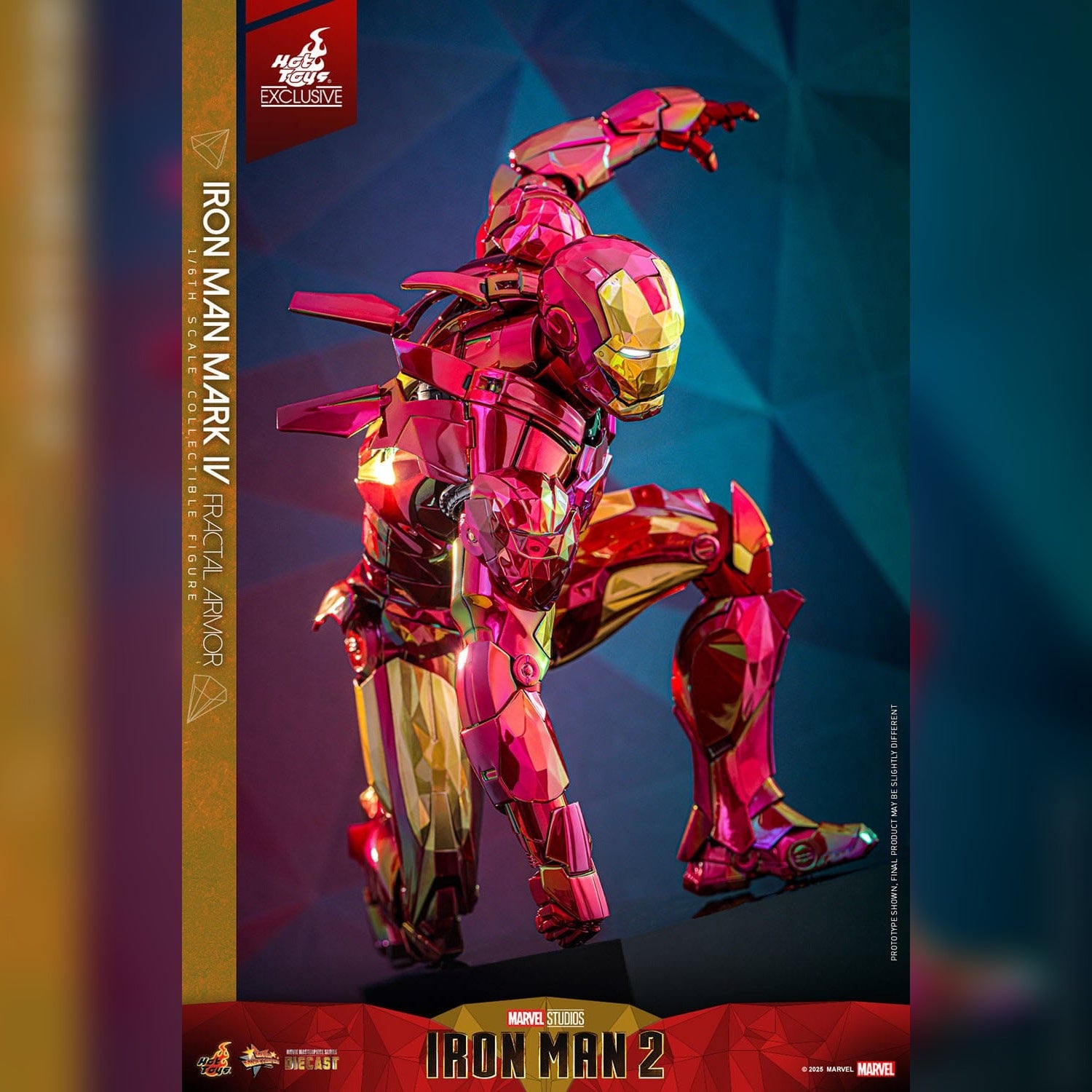Iron Man 2: Iron Man Mark VI (Fractal Armor): Exclusive: 1/6th Action Figure - Hot Toys Action Figure