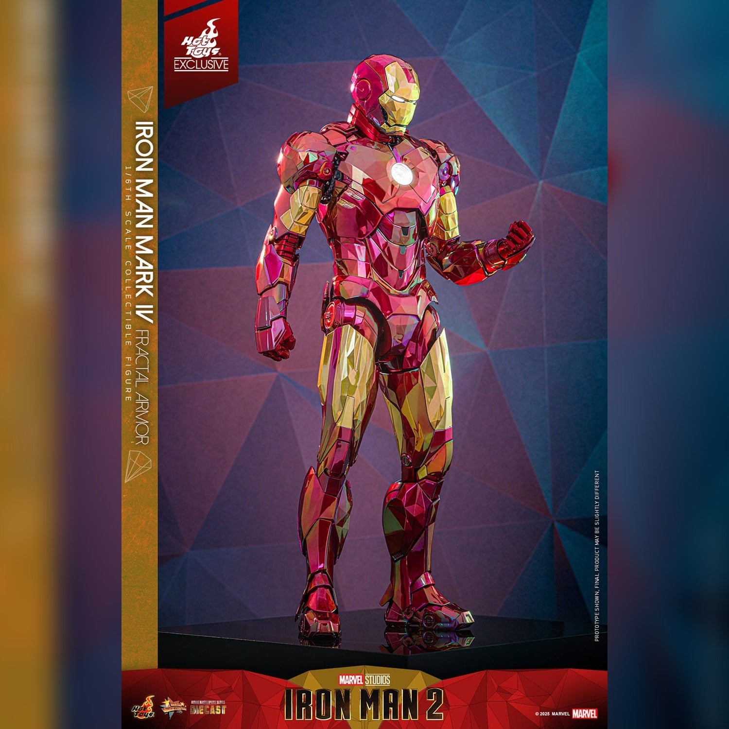 Iron Man 2: Iron Man Mark VI (Fractal Armor): Exclusive: 1/6th Action Figure - Hot Toys Action Figure