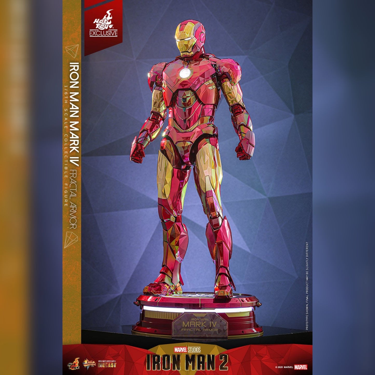 Iron Man 2: Iron Man Mark VI (Fractal Armor): Exclusive: 1/6th Action Figure - Hot Toys Action Figure