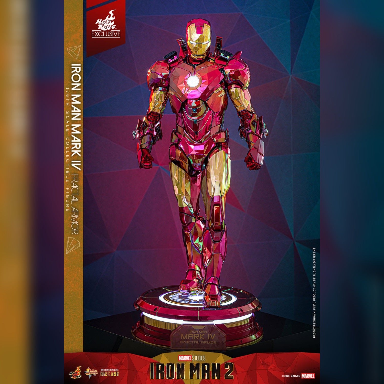 Iron Man 2: Iron Man Mark VI (Fractal Armor): Exclusive: 1/6th Action Figure - Hot Toys Action Figure