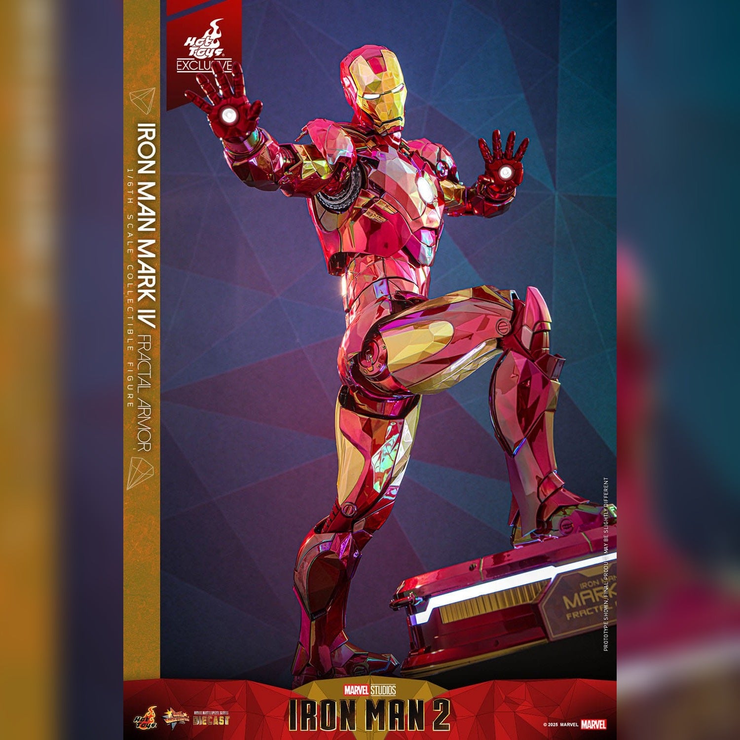 Iron Man 2: Iron Man Mark VI (Fractal Armor): Exclusive: 1/6th Action Figure - Hot Toys Action Figure