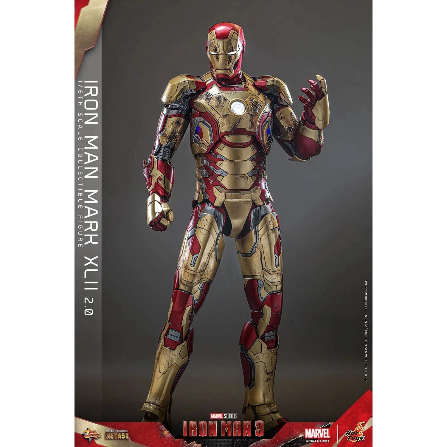 Iron Man 3: Iron Man Mark XLII (2.0): Deluxe: Marvel: Diecast - Hot Toys Action Figure