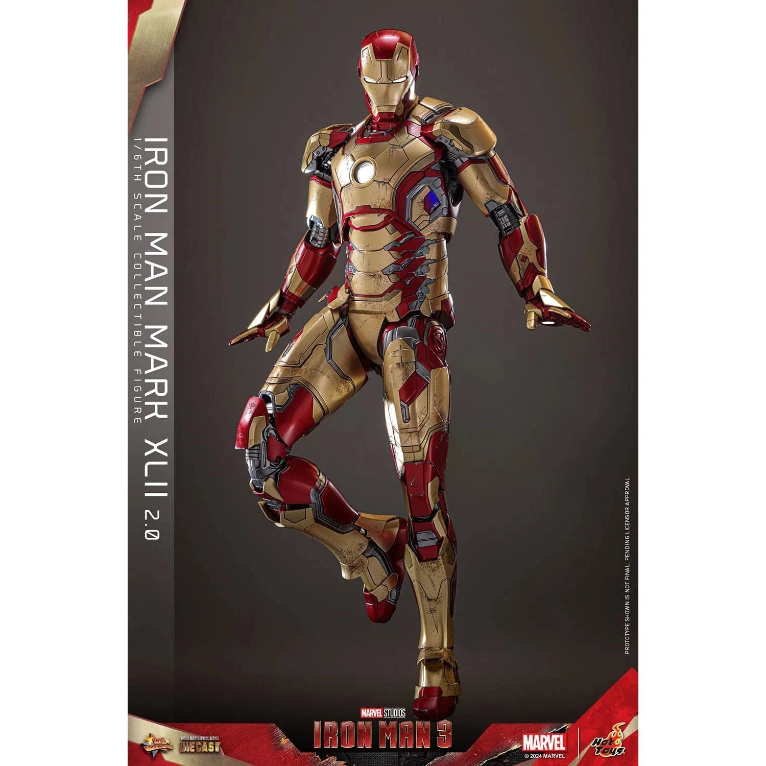 Iron Man 3: Iron Man Mark XLII (2.0): Deluxe: Marvel: Diecast - Hot Toys Action Figure