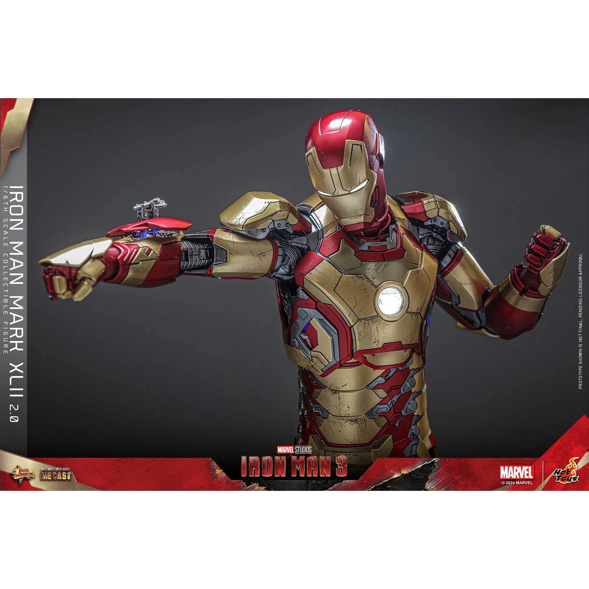 Iron Man 3: Iron Man Mark XLII (2.0): Deluxe: Marvel: Diecast - Hot Toys Action Figure