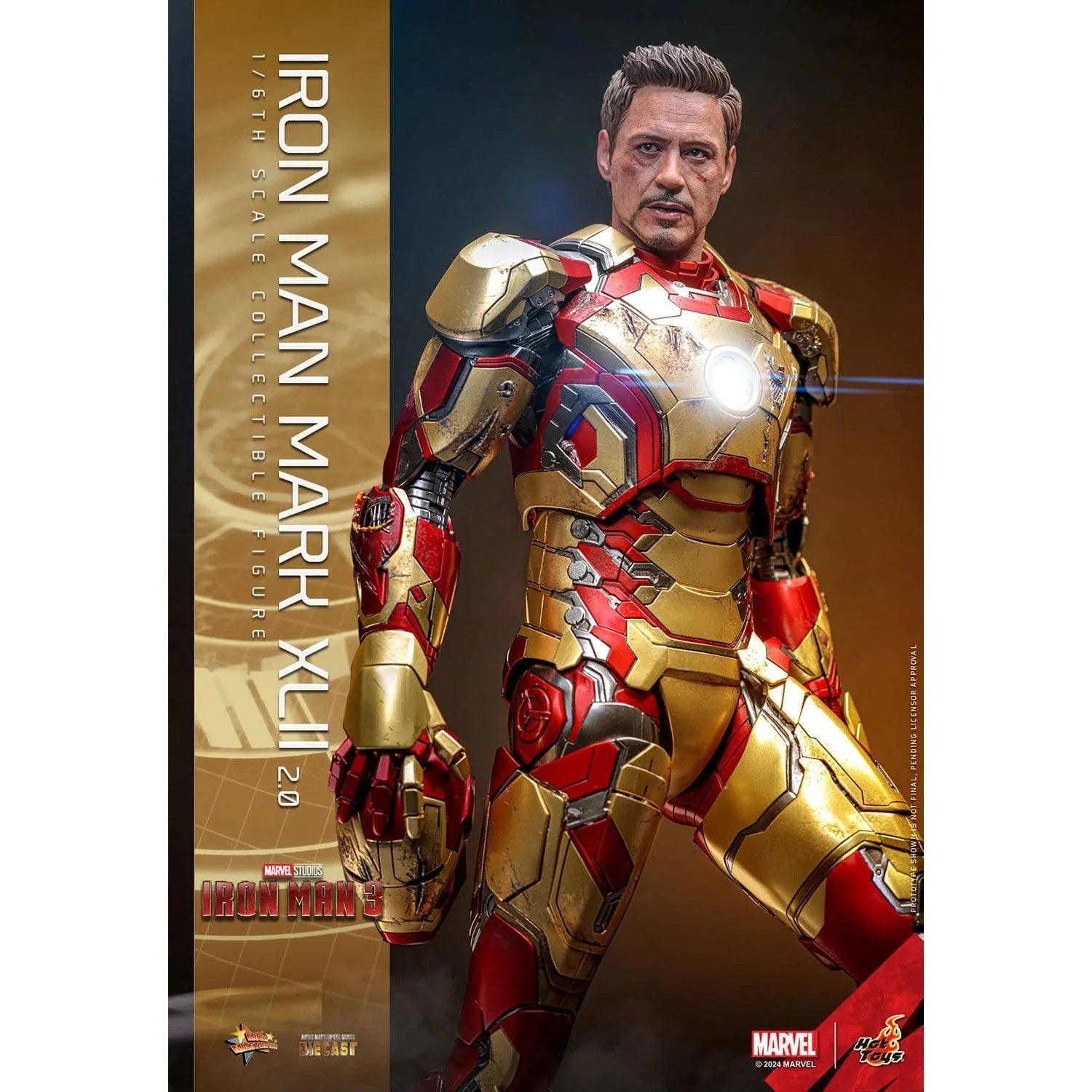 Iron Man 3: Iron Man Mark XLII (2.0): Deluxe: Marvel: Diecast - Hot Toys Action Figure