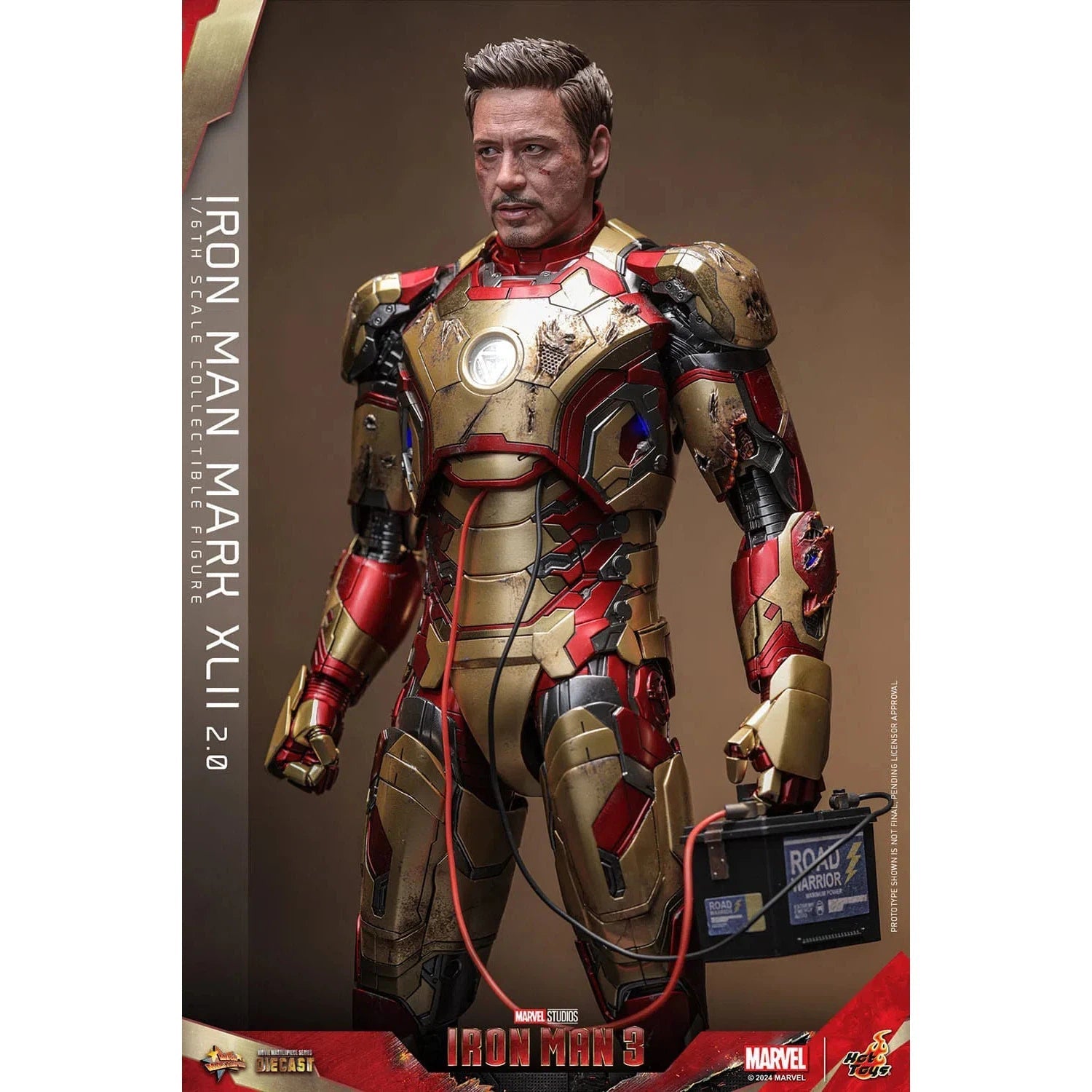 Iron Man 3: Iron Man Mark XLII (2.0): Deluxe: Marvel: Diecast - Hot Toys Action Figure