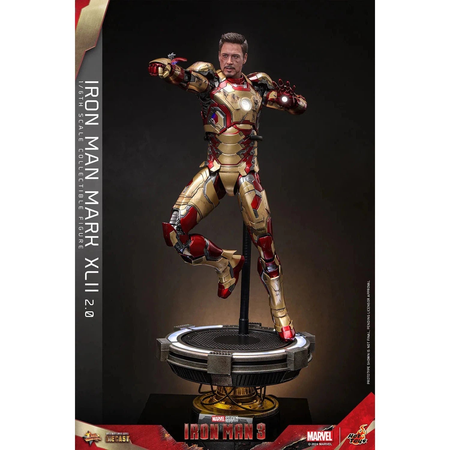 Iron Man 3: Iron Man Mark XLII (2.0): Deluxe: Marvel: Diecast - Hot Toys Action Figure