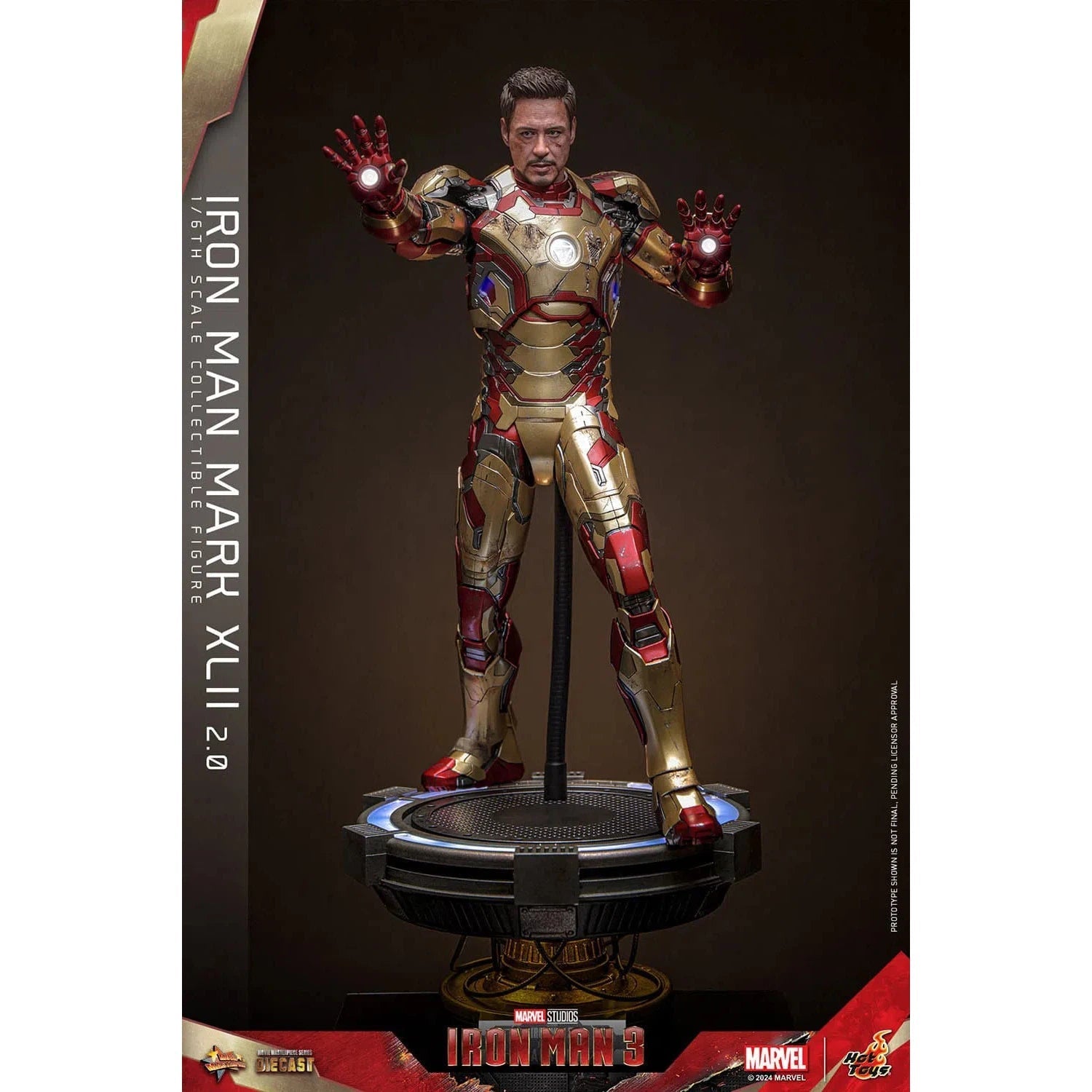 Iron Man 3: Iron Man Mark XLII (2.0): Deluxe: Marvel: Diecast - Hot Toys Action Figure