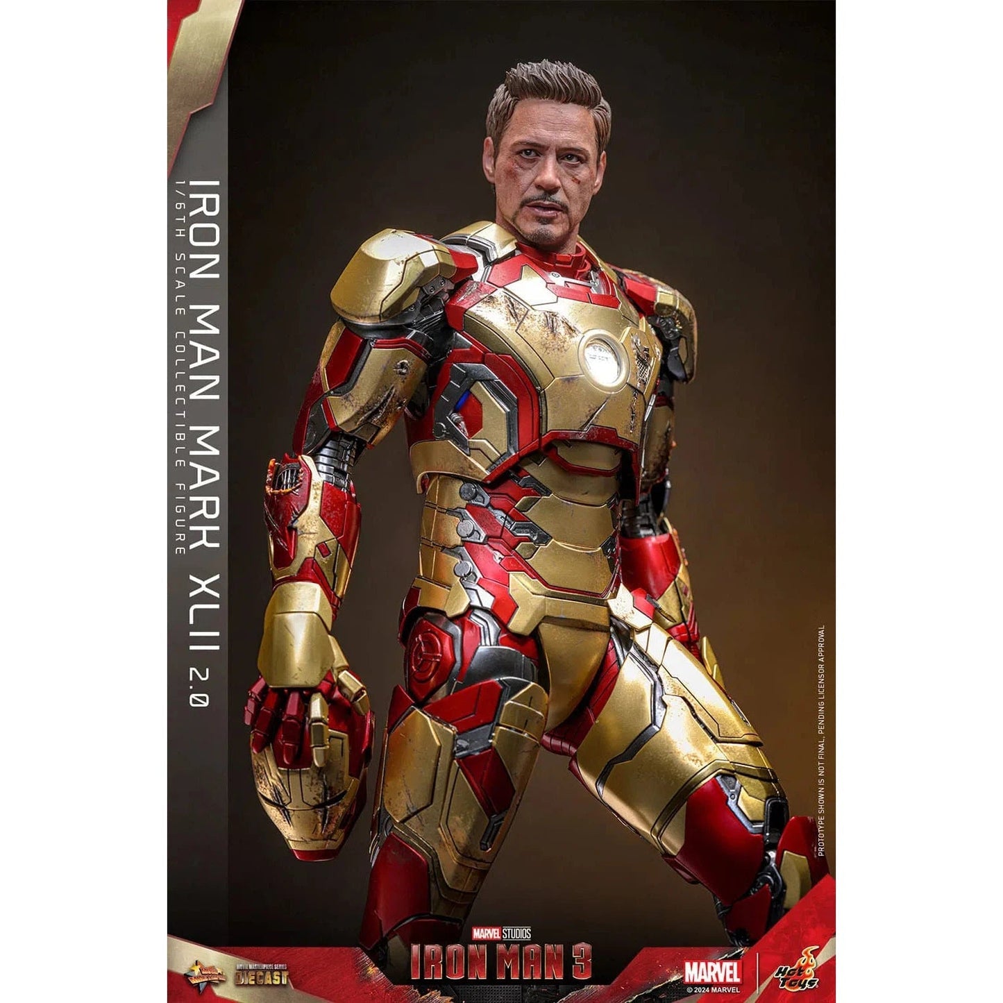 Iron Man 3: Iron Man Mark XLII (2.0): Deluxe: Marvel: Diecast - Hot Toys Action Figure