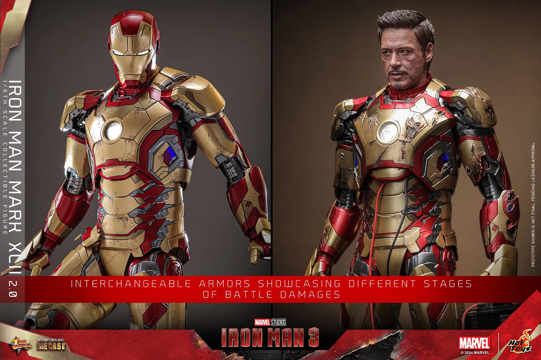 Iron Man 3: Iron Man Mark XLII (2.0): Deluxe: Marvel: Diecast: Hot Toys Hot Toys